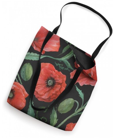 Red Poppy Ladybug Vintage Cottagecore Flowers Tote Bag $11.25 Totes