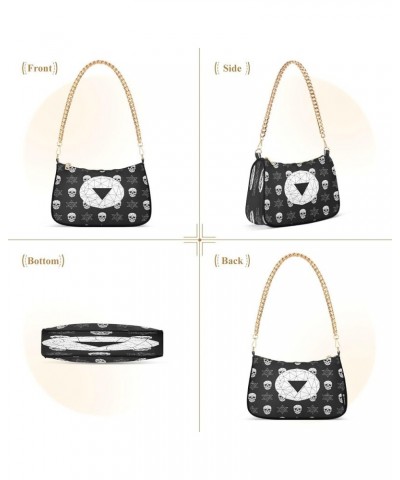 Shoulder Bags for Women Skeleton Skull and Rose Flowers Hobo Tote Handbag Small Clutch Purse with Zipper Closure Multi18 $13....