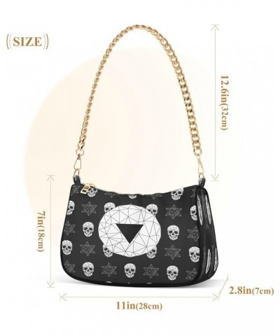 Shoulder Bags for Women Skeleton Skull and Rose Flowers Hobo Tote Handbag Small Clutch Purse with Zipper Closure Multi18 $13....