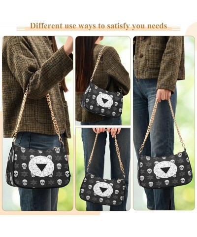 Shoulder Bags for Women Skeleton Skull and Rose Flowers Hobo Tote Handbag Small Clutch Purse with Zipper Closure Multi18 $13....