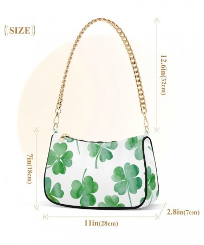 Shoulder Bags for Women, St. Tepalik's Day Clover Hobo Tote Handbag, Retro Chain Bag Purse with Zipper Color06 $14.40 Shoulde...