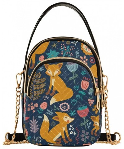 Colorful Fox Cute Thanksgiving Crossbody Bags for Women Crossbody Purse Fashion Tote with Chain Strap for Carry on $13.25 Totes