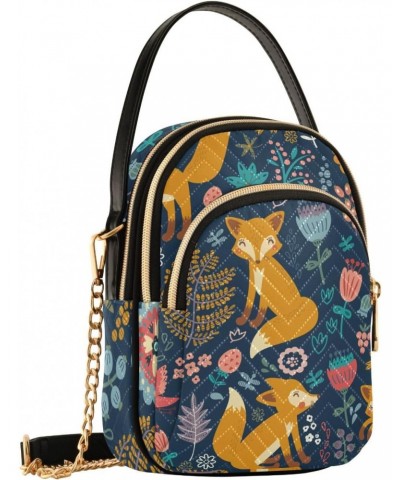 Colorful Fox Cute Thanksgiving Crossbody Bags for Women Crossbody Purse Fashion Tote with Chain Strap for Carry on $13.25 Totes