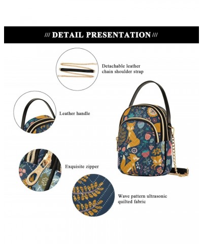 Colorful Fox Cute Thanksgiving Crossbody Bags for Women Crossbody Purse Fashion Tote with Chain Strap for Carry on $13.25 Totes