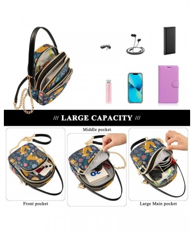 Colorful Fox Cute Thanksgiving Crossbody Bags for Women Crossbody Purse Fashion Tote with Chain Strap for Carry on $13.25 Totes