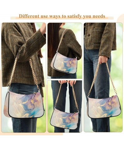 Marble Shoulder Bag for Women Clutch Shoulder Purse Chain Bag Women's Tote Hobo Handbags for Women Traveling Multi24 $15.00 S...