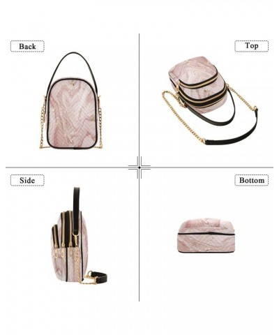 Pink Marble Golden Splatter Crossbody Bag Small Shoulder Handbags Leather Purse for Women $10.92 Crossbody Bags