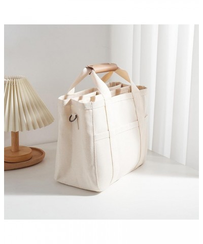 Canvas Tote Bag with An External Pocket for Women,Casual Practical Trendy Shoulder Large Capacity Crossbody Handbag White $12...