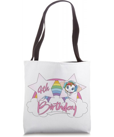 4th Birthday Cute Unicorn Party Rainbow Bday Celebration Tote Bag $14.83 Totes