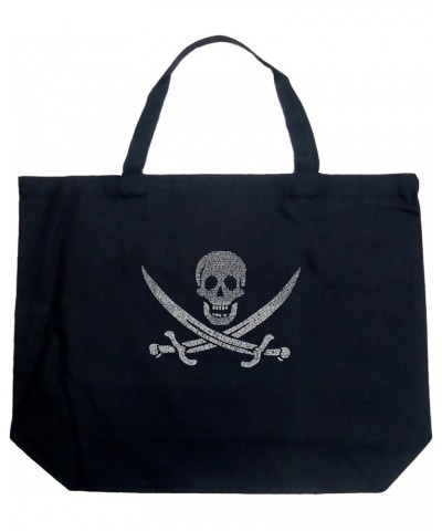 Word Art Large Tote Bag - Pirate Song Word Art Black Black $9.87 Totes