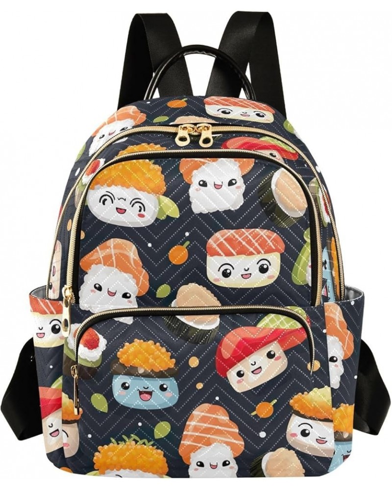 Cute Sushi Backpack for Women Fashion Shoulder Bags Small Casual Daypack Travel Bag S 202a3662 S(10.23"x5.11"x12.59") 202a366...