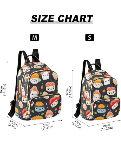 Cute Sushi Backpack for Women Fashion Shoulder Bags Small Casual Daypack Travel Bag S 202a3662 S(10.23"x5.11"x12.59") 202a366...