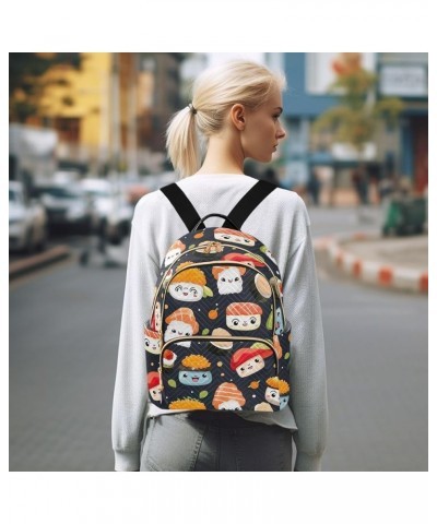 Cute Sushi Backpack for Women Fashion Shoulder Bags Small Casual Daypack Travel Bag S 202a3662 S(10.23"x5.11"x12.59") 202a366...