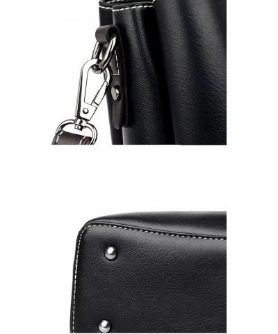 Large Women Handbag Fashion Bucket Ladies Crossbody Bag Satchel Tote Top Handle Bags PU Leather Waterproof Shoulder Bag Black...