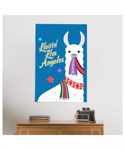 24x36 Inch Giclee Print, Los Angeles, California, Lovin' Llama, Blue $26.49 Totes