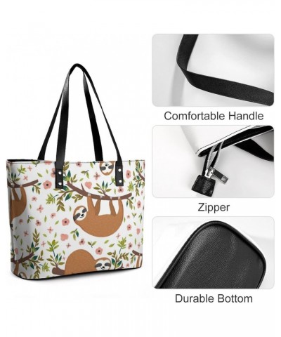 Womens Handbag Sloth Leather Tote Bag Top Handle Satchel Bags For Lady $15.40 Totes