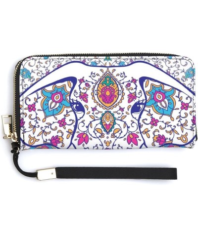 Long Clutch Wallet, Long Handbag with Wristlet Strap, PU Leather Zip Purse Multi 1 $13.93 Wristlets