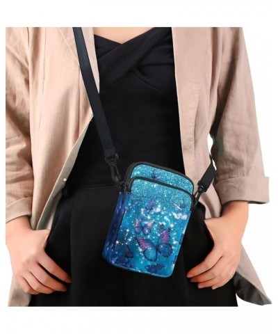 Small Crossbody Bags for Women Casual Phone Purse Cross Body Bag Women Bling Butterfly $10.00 Totes