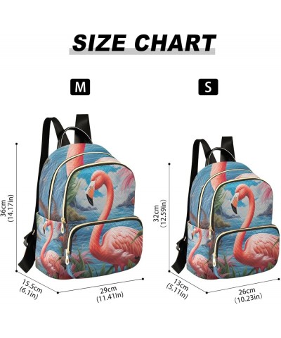 Ceramic Tile Pattern Backpack Purses Quilted Backpack with Luggage Strap Pink Flamingo Blue Ocean Small $22.61 Backpacks