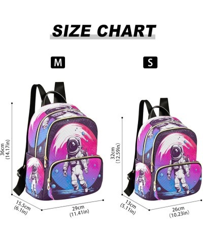 Astronaut Pink Quilted Backpack for Women Shoulder Bag Purse Travel Bags for Nurse Daily Work S Small $12.71 Backpacks