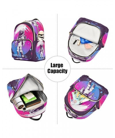 Astronaut Pink Quilted Backpack for Women Shoulder Bag Purse Travel Bags for Nurse Daily Work S Small $12.71 Backpacks