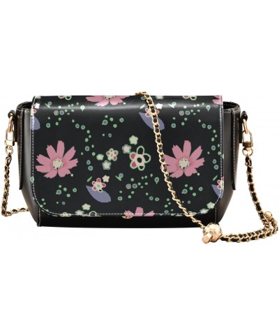 Ditsy Floral Crossbody Bags for Women Retro Cross Body Purse Small PU Leather Shoulder Handbags with Chain Strap $15.40 Cross...