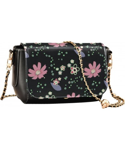 Ditsy Floral Crossbody Bags for Women Retro Cross Body Purse Small PU Leather Shoulder Handbags with Chain Strap $15.40 Cross...