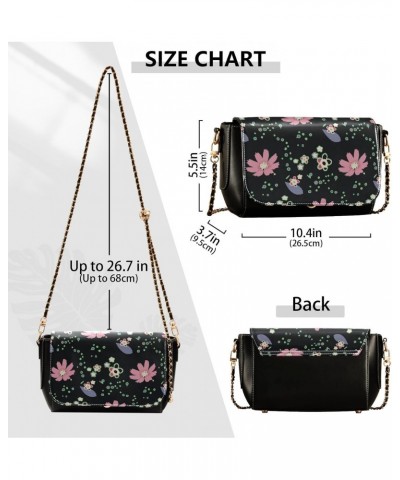 Ditsy Floral Crossbody Bags for Women Retro Cross Body Purse Small PU Leather Shoulder Handbags with Chain Strap $15.40 Cross...