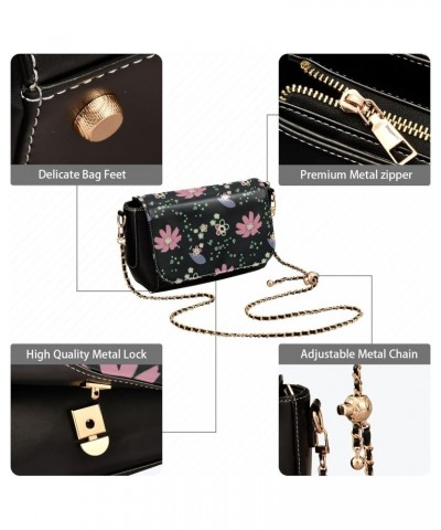 Ditsy Floral Crossbody Bags for Women Retro Cross Body Purse Small PU Leather Shoulder Handbags with Chain Strap $15.40 Cross...