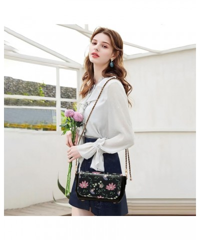 Ditsy Floral Crossbody Bags for Women Retro Cross Body Purse Small PU Leather Shoulder Handbags with Chain Strap $15.40 Cross...