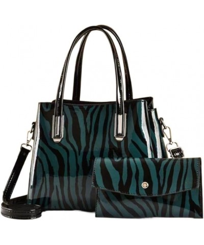 Zebra Leopard Print Pattern Handbags For Women Ladies Shoulder Bags Totes Purse Clutch Wallet Satchel 2 Pc Sets Green $26.89 ...