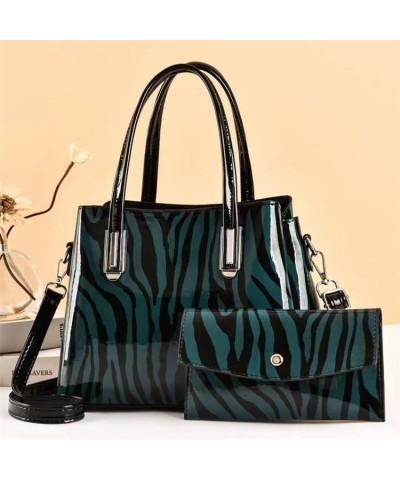 Zebra Leopard Print Pattern Handbags For Women Ladies Shoulder Bags Totes Purse Clutch Wallet Satchel 2 Pc Sets Green $26.89 ...