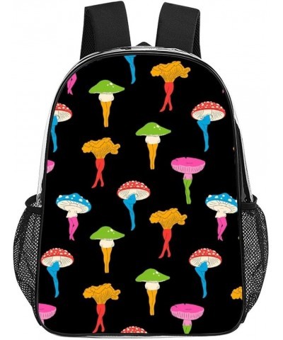 Clear PVC Backpack Compatible with Cute Mushrooms Ladies Funny Mushroom Butt, Stadium Approved Backpack with Adjustable Strap...