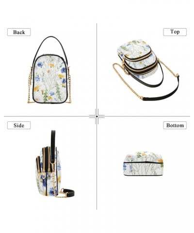 Watercolor Wildflowers Pattern Small Crossbody Sling Bag for Women Cell Phone Purse Bag Shoulder Handbags with 3 Pockets $10....