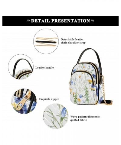 Watercolor Wildflowers Pattern Small Crossbody Sling Bag for Women Cell Phone Purse Bag Shoulder Handbags with 3 Pockets $10....