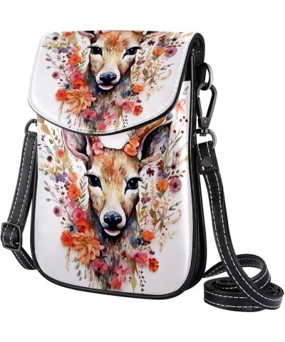 Diagonal Leather Phone Bag with 19x12x2cm/7.5x4.7x0.8in Size - Stylish and Convenient Cell Phone Purse Floral Animal Pattern ...