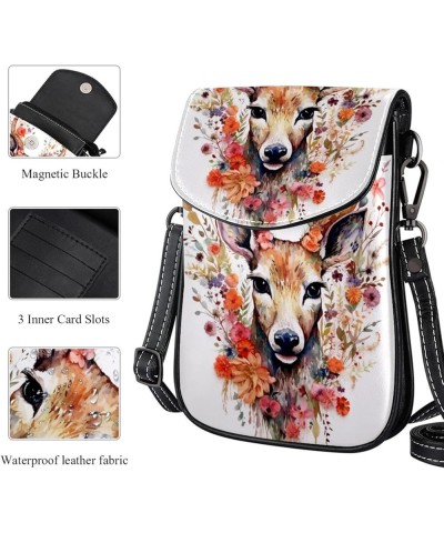 Diagonal Leather Phone Bag with 19x12x2cm/7.5x4.7x0.8in Size - Stylish and Convenient Cell Phone Purse Floral Animal Pattern ...