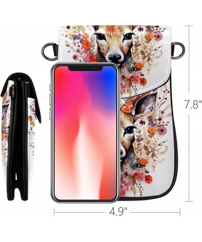 Diagonal Leather Phone Bag with 19x12x2cm/7.5x4.7x0.8in Size - Stylish and Convenient Cell Phone Purse Floral Animal Pattern ...