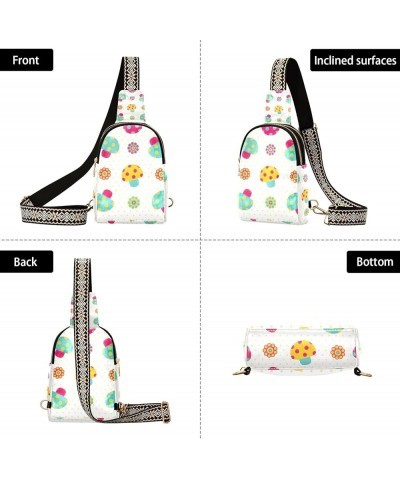 Butterfly Flowers Soft Leather Chest Bags, Crossbody Small Purse with Compartments, Crossbody Travel Bag Mushroom Flowers $17...