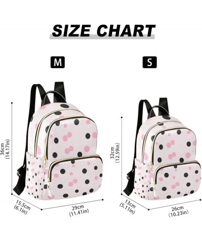 Small Backpack Purse for Women, Pink Black Dots Travel Bag Casual Daypack Shoulder Bag Medium $21.59 Backpacks