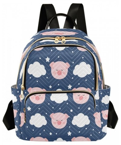 Women Backpack Purse Cute Pig Cloud Stars Fashion Shoulder Bags Travel Backpack Small Daypacks S Medium $11.44 Backpacks