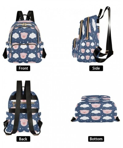 Women Backpack Purse Cute Pig Cloud Stars Fashion Shoulder Bags Travel Backpack Small Daypacks S Medium $11.44 Backpacks