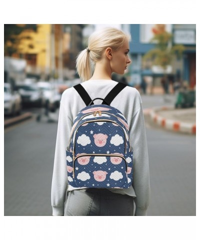 Women Backpack Purse Cute Pig Cloud Stars Fashion Shoulder Bags Travel Backpack Small Daypacks S Medium $11.44 Backpacks