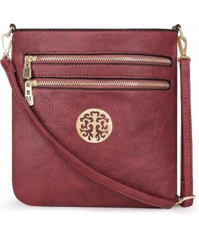 Crossbody Bags for Women Multi Pocket Cross Body Bag Purses with Adjustable Strap B Burgundy Red $10.75 Crossbody Bags