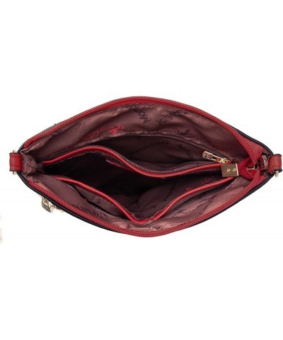 Crossbody Bags for Women Multi Pocket Cross Body Bag Purses with Adjustable Strap B Burgundy Red $10.75 Crossbody Bags