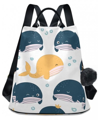 Women Fashion Backpack Cute Ocean Whales print, Anti Theft Casual Daypack Shoulder Bag Purse for Travel Work 15 inches $23.77...