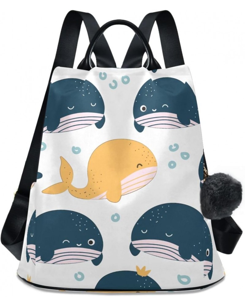 Women Fashion Backpack Cute Ocean Whales print, Anti Theft Casual Daypack Shoulder Bag Purse for Travel Work 15 inches $23.77...