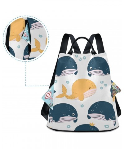 Women Fashion Backpack Cute Ocean Whales print, Anti Theft Casual Daypack Shoulder Bag Purse for Travel Work 15 inches $23.77...