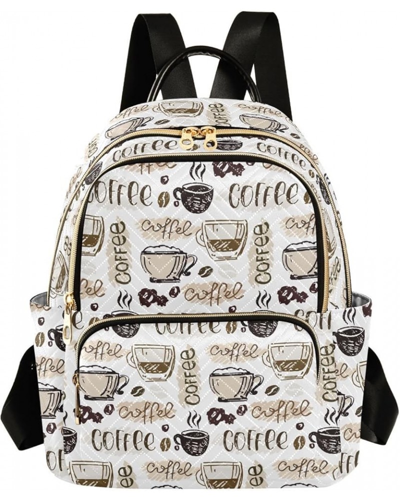 Coffee Backpack Purse for Women Ladies Fashion Travel MiniShoulder Bags with Strap Handbag Lady Purse,S Medium $16.42 Backpacks