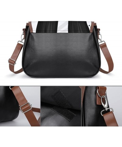 Printed Crossbody Bag Shoulder Bag PU Leather Women's Designer Satchels Black Dog Color3 $19.35 Satchels